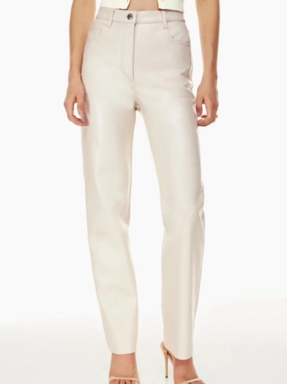 Aritzia Wilfred The Melina High-Rise Vegan pants in ivory size 2